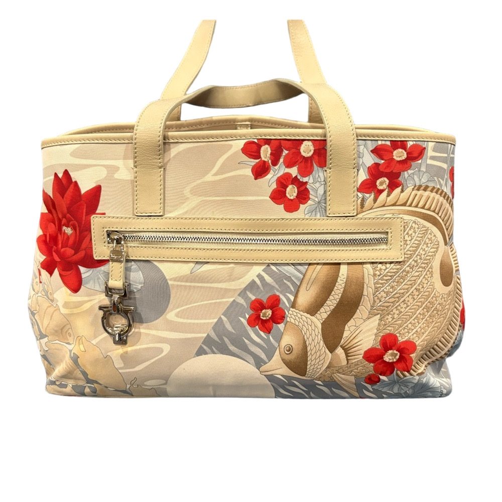 SALVATORE FERRAGAMO FLOWER LOTUS FISH PRINT